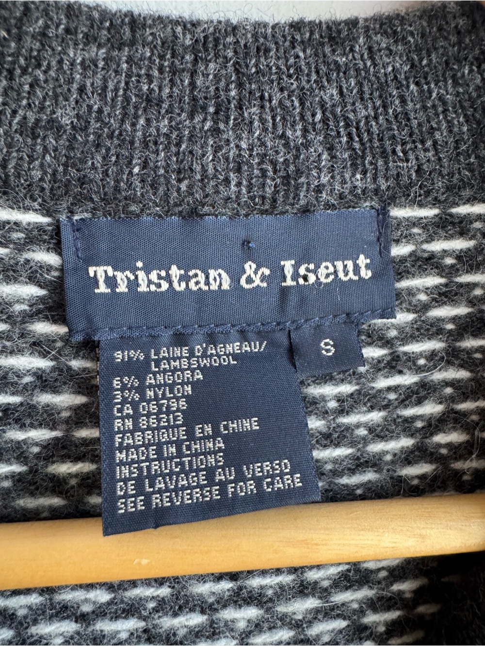 Tristan Iseut Lambswool Angora Fair Isle Cardigan Sweater Sz S Nordic Apres Ski - Picture 11 of 12